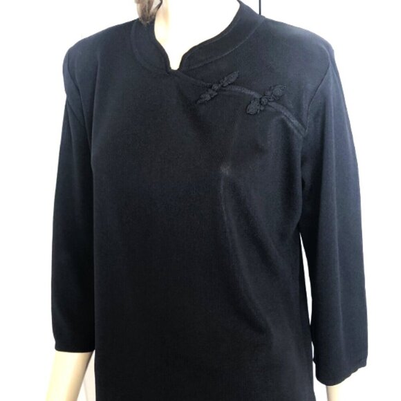 Vintage "Exclusively Misook" Asian Knot Tunic - Picture 1 of 2